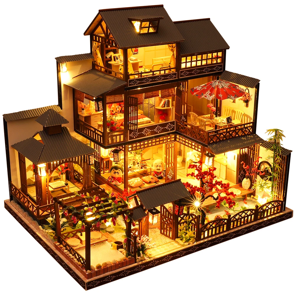 

Drop shipping Japanese Style Yaquan Court Doll House Diy Wood Craft