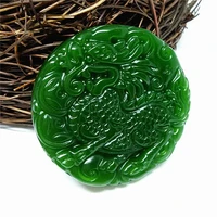 green natural jasper pendant jade dragon statue stone collection china hand carving jewelry fashion amulet men women gifts