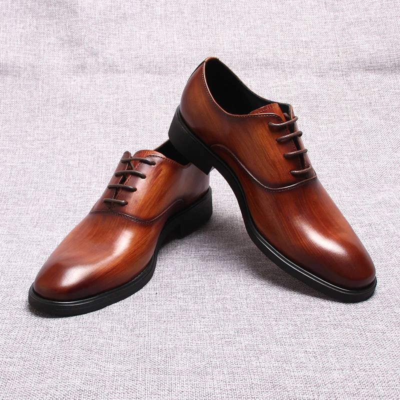Мужские оксфорды ручной работы натуральная телячья кожа броги обувь для свадьбы