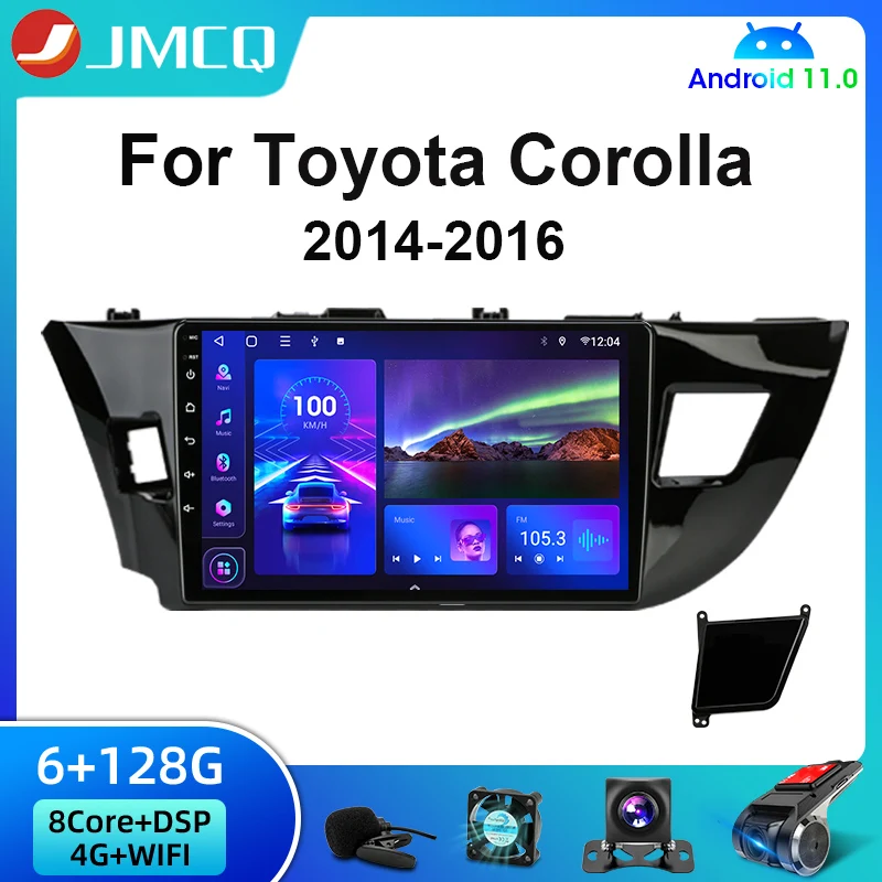 JMCQ Android 11 4G 2 Din Автомобильная стереомагнитола мультимедийный плеер для Citroen Toyota