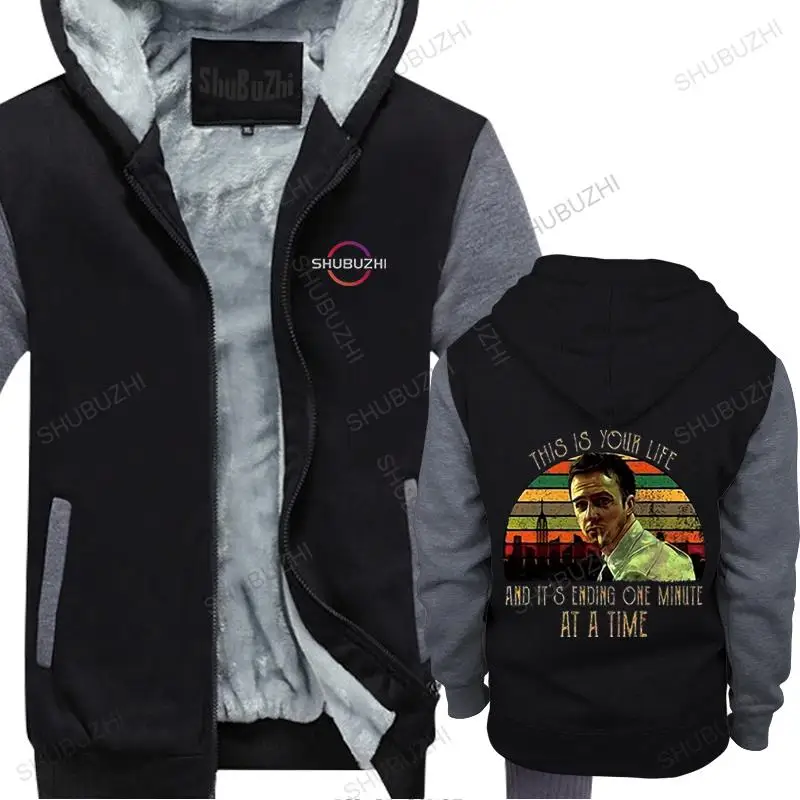 

Men streetwear black hooded zipper winter This Is Your Life AND IT'S ENDING ONE MINUTE AT A TIME man fall sweatshirt oversized