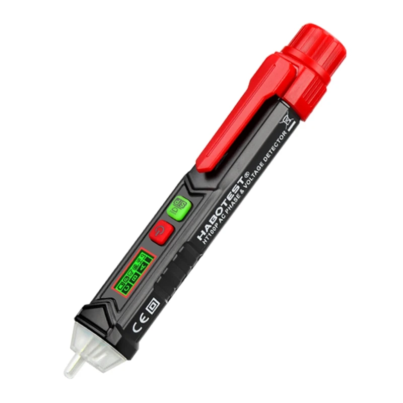 

HT100P Portable Detector 3 Phase Non-contact NCV Pen-type Electroscope LCD Digital Votlage Tester