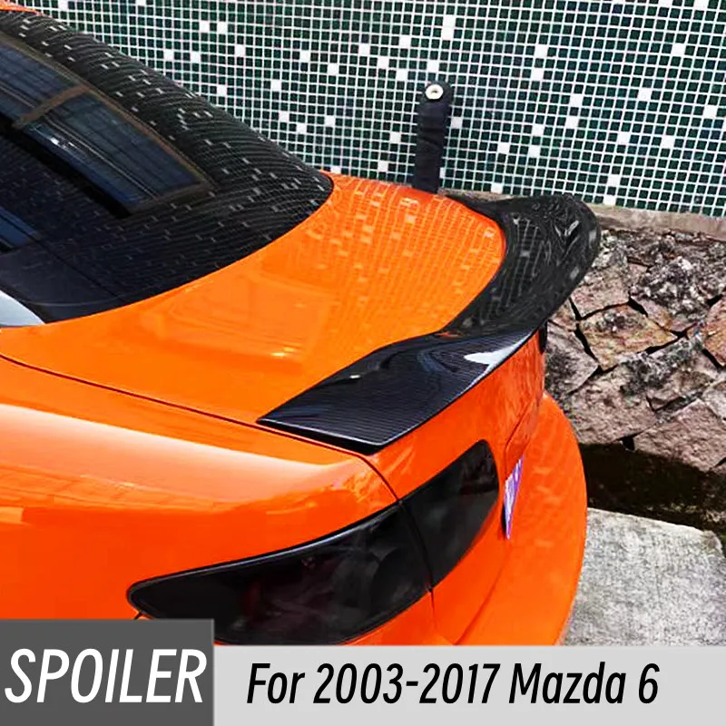 Для Mazda 6 2003 -2017 R Стиль АБС-пластик глянцевый черный задний спойлер для багажника
