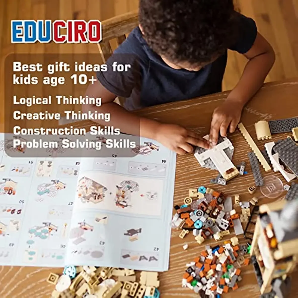 Детский конструктор Башня и большой зал 817 шт