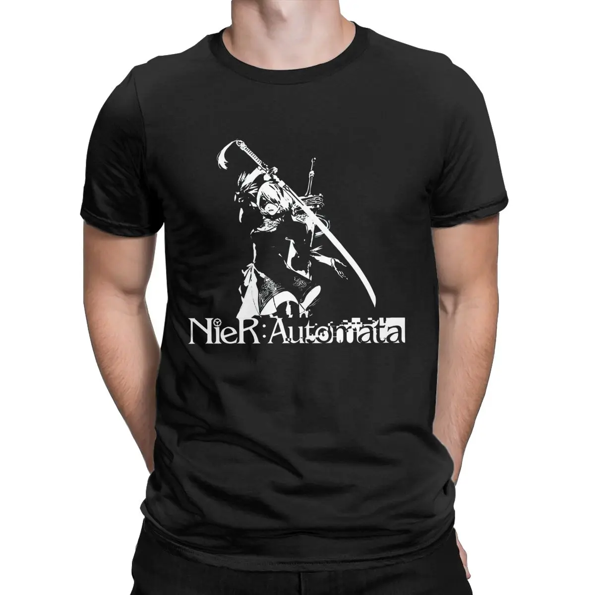 

Yorha Android 2B Nier Automata Crazy Cotton Tee Shirt Short Sleeve T Shirts Round Neck Tops Gift Idea