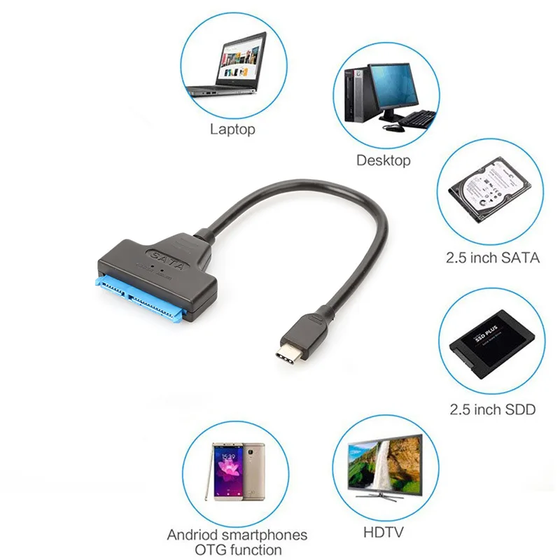 Переходник SATA-USB Type-C для ноутбука 2 5 дюйма 25 см | Компьютеры и офис