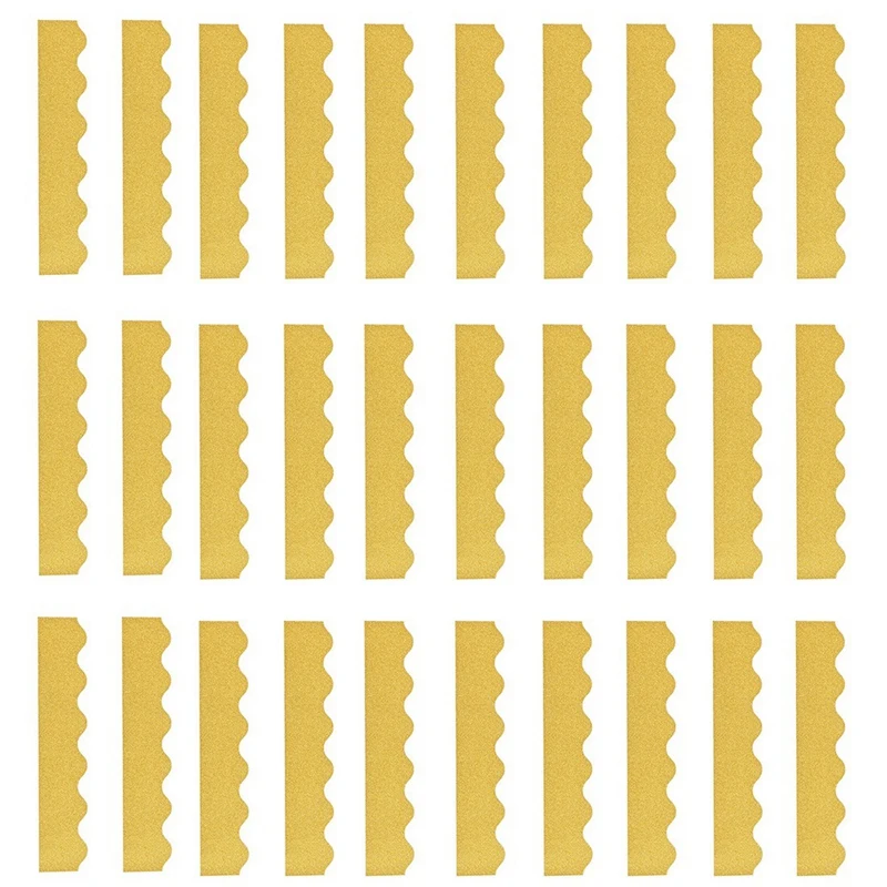 

30Pcs Shine Glitter Scalloped Bulletin Borders Trim For Classroom Office , 13X 2.95 Inch