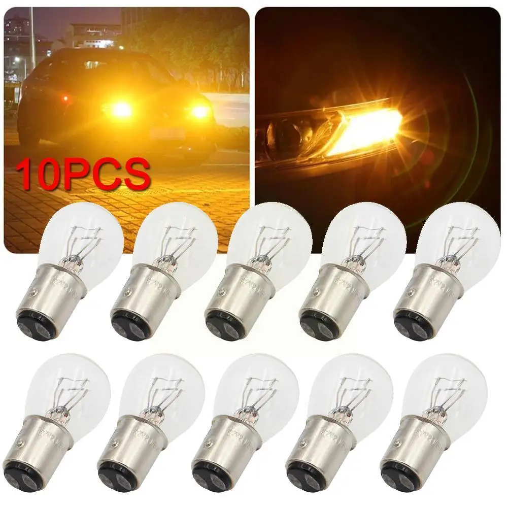 

10pcs 12v 1157 Bay15d S25 Car Halogen Lamp Reverse Turn Light And Feet Light Light Low Signal Brake Tail Brake High Gun J4m8