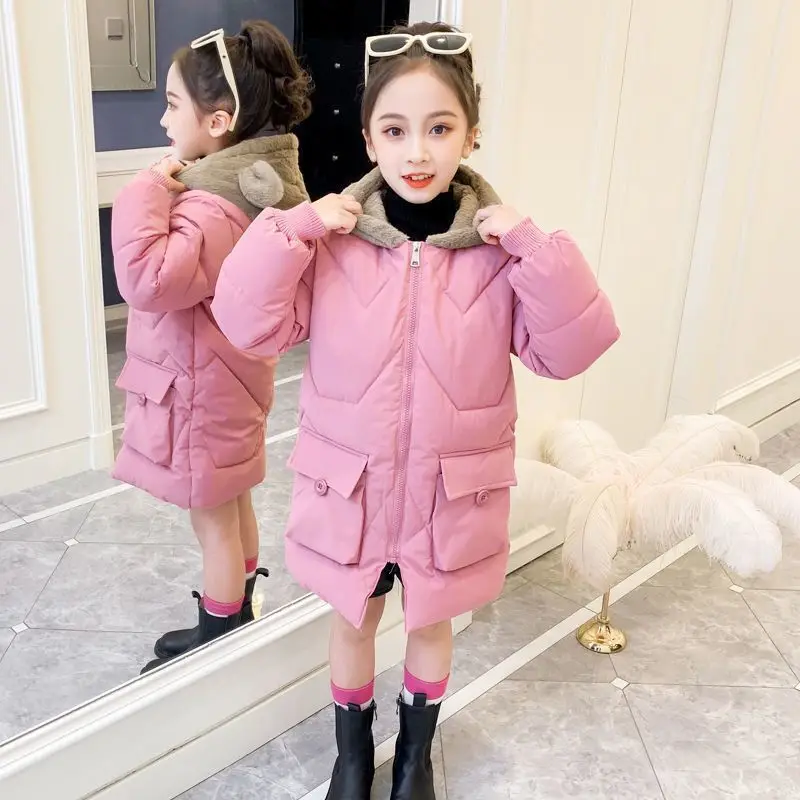 Утепленная куртка для девочек размер Wnter бархатная подкладка теплая Модная