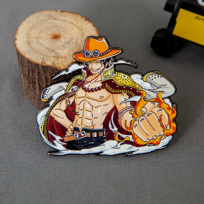 

Аниме ONE PIECE Portgas · D · Ace эмалированный металлический значок, брошь на пуговице, модная подвеска, медаль, сувенирная игрушка, косплей
