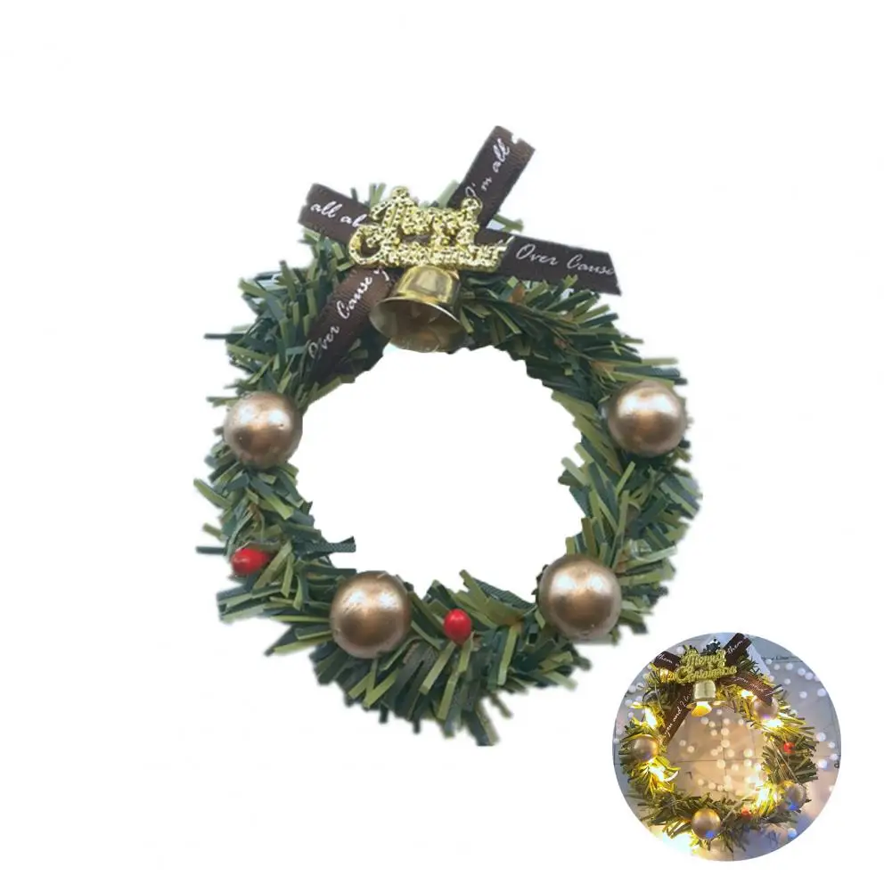 

Портативный кукольный домик ручной работы, аксессуары, Рождественский венок для кукольного домика