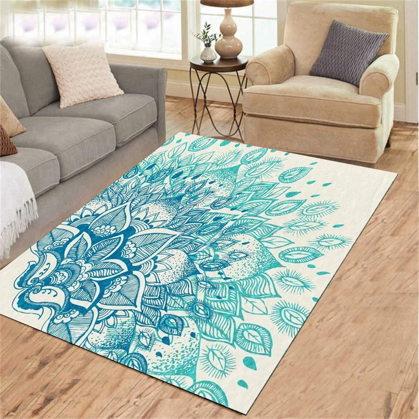 

top popular High Quality Rug Mandala Flannel Carpet Animal Puzzle livingroom Play Non-slip Carpet in The Children's Room rug