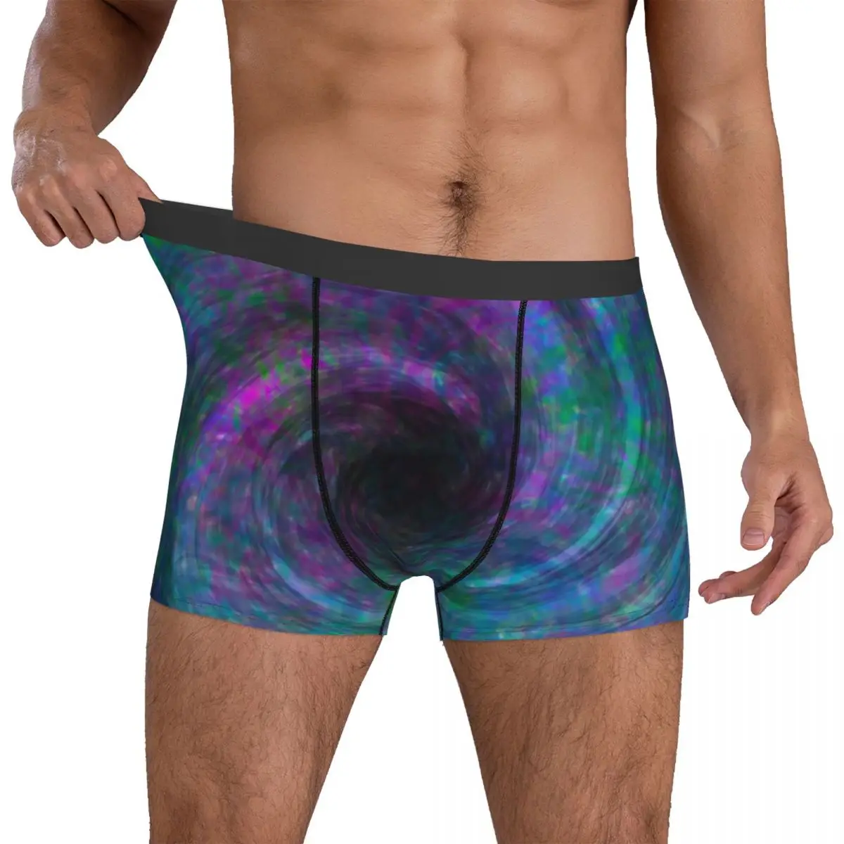 

Vortex Tie Dye Underwear Abstract Art Pouch Trenky Boxershorts Customs Boxer Brief Stretch Men Underpants Plus Size