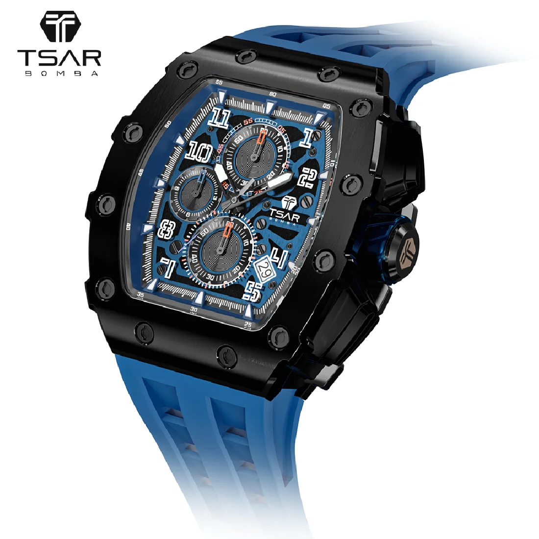 

TSAR BOMBA Luxury Men Watch Japan Quartz Movement Wristwatch 50M Waterproof Date Clock Fashion Sport Male Gift Relogio Masculino