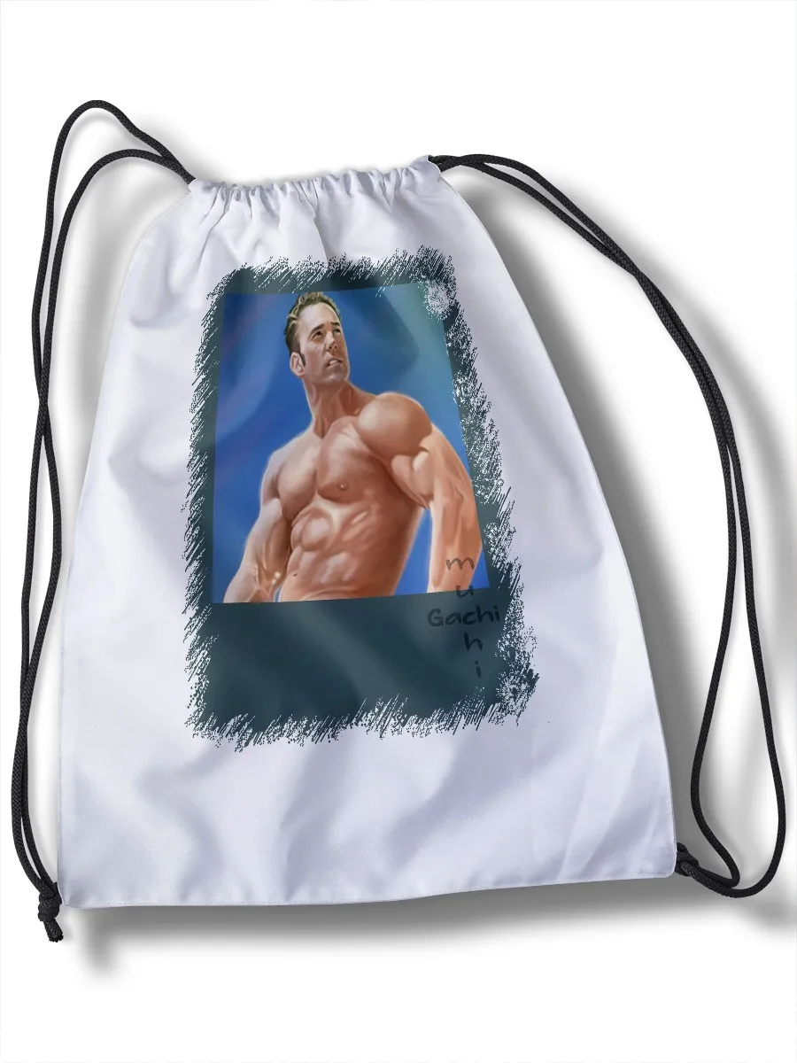 Мешок для cменной обуви и вещей с принтом мемы Гачимучи (gachimuchi люди мемы)-30027 |