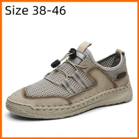 xiaomi men casual shoes lace up summer men sneakers breathable loafers moccasins mesh mens low shoes big size 38 46