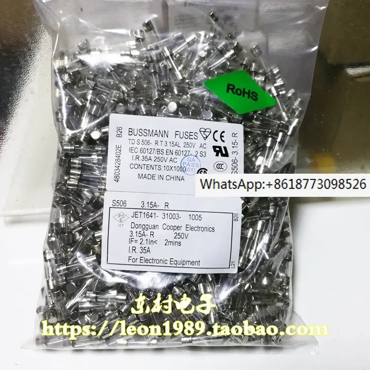 

10PCS BUSSMANN fuse GMC-1-2-3.15-4-5-6.3-7-8-9-10-R 5*20MM 125V