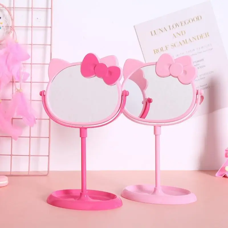 

Kawaii Sanrio Hello Kitty Cartoon Image Desktop Makeup Mirror Exquisite Girly Heart Dormitory Household Mirror Cute Small Gifts