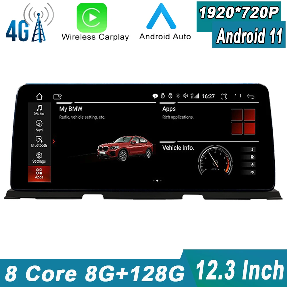 

Android 11 Carplay Auto Car Radio Multimedia Player GPS Navigation 12.3 Inch For BMW F06 640D NBT CIC System 4G WIFI