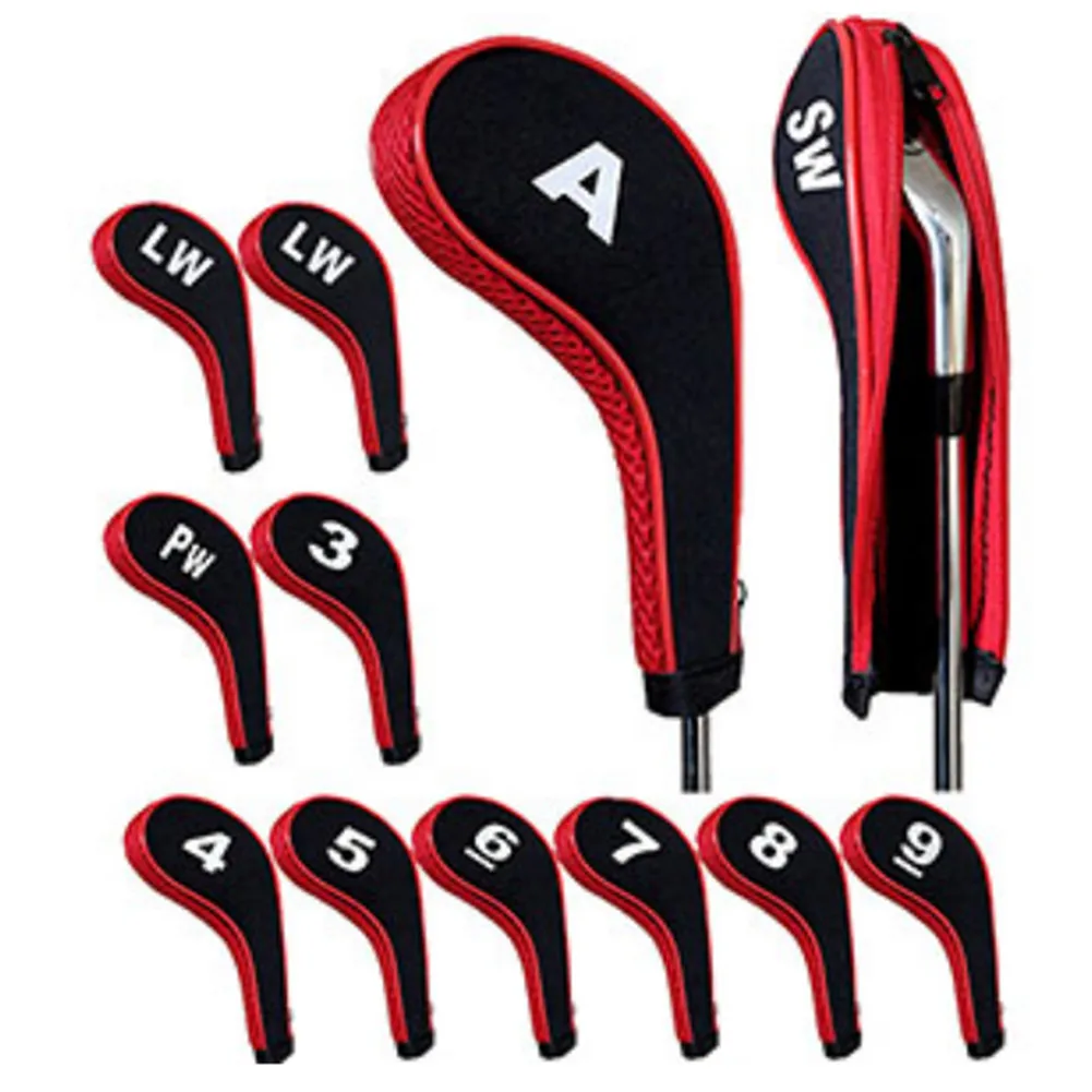 New 12 Pcs Thick Synthetic Leather Golf Iron Head Cover Set Headcover Fit All Brands Irons Clubs Drop Shipping
