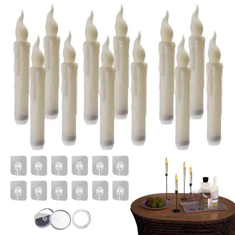 

Flameless Candles With Remote LED Flickering Warm Light Flameless Floating Magic Candles For Window Halloween Party Movie Theme