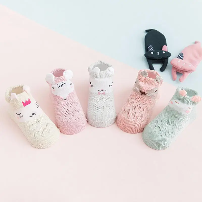 

5 Pairs Children Cotton Socks Boy Girl Baby Infant Baby Socks Ultrathin Fashion Breathable Solid Mesh Socks for Summer