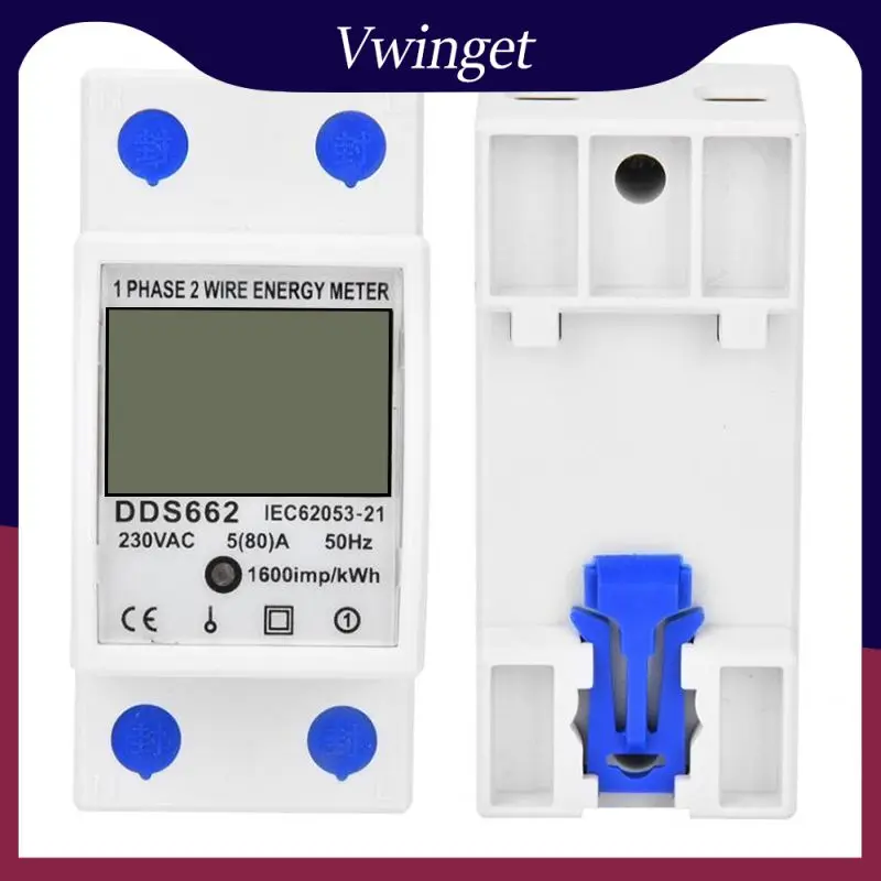 

Two Wire Electric Din Rail Wattmeter Power Consumption Kwh Energy Electric Meter Lcd Digital Display Single Phase Energy Meter