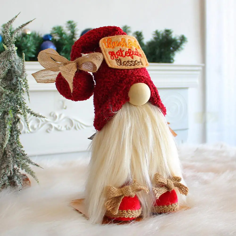 

Beautifully Gnome Doll Eye-catching Christmas Doll with Hat Gnome Doll Xmas Party Ornament Create Atmosphere