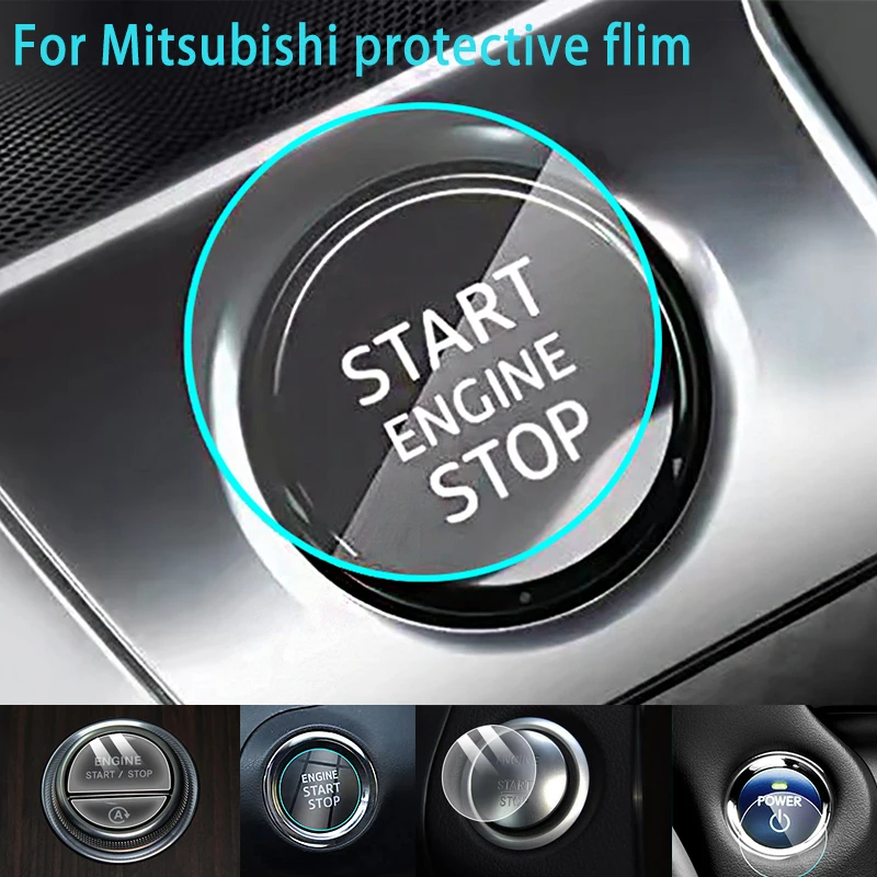 

For Mitsubishi car engine start button protective film One click Start protective film Ignition Button film car accessories