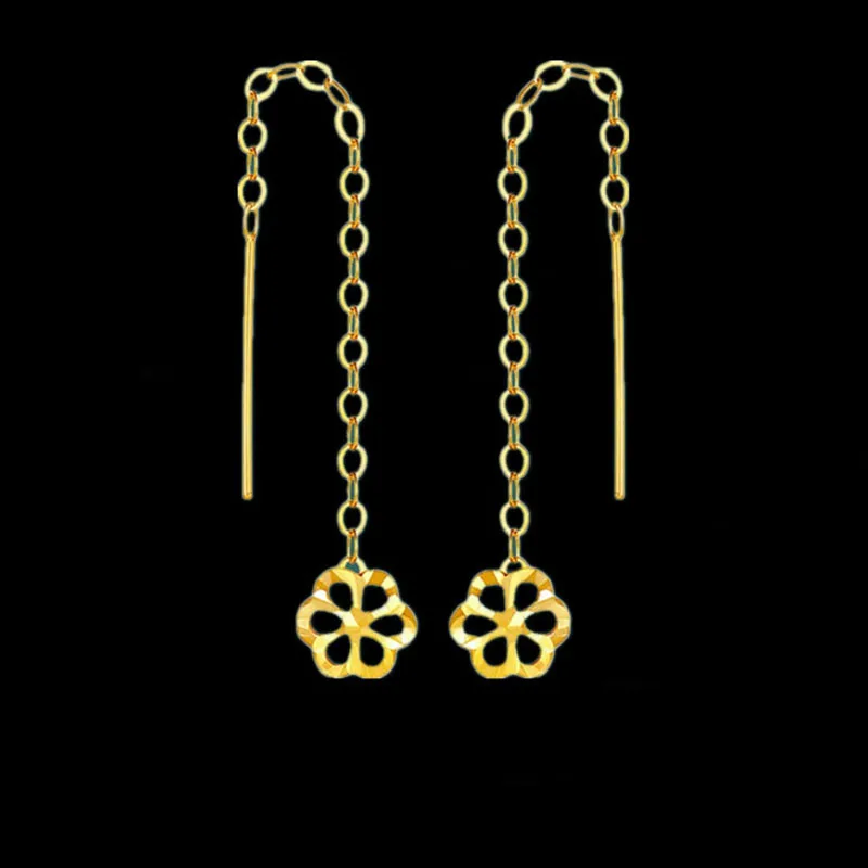 

Real 18K Yellow Gold Earrings For Women Small Plum Ear Wire Thin O Link Earring Drop Jewelry Au750 Luxury Gold Earrings Hook