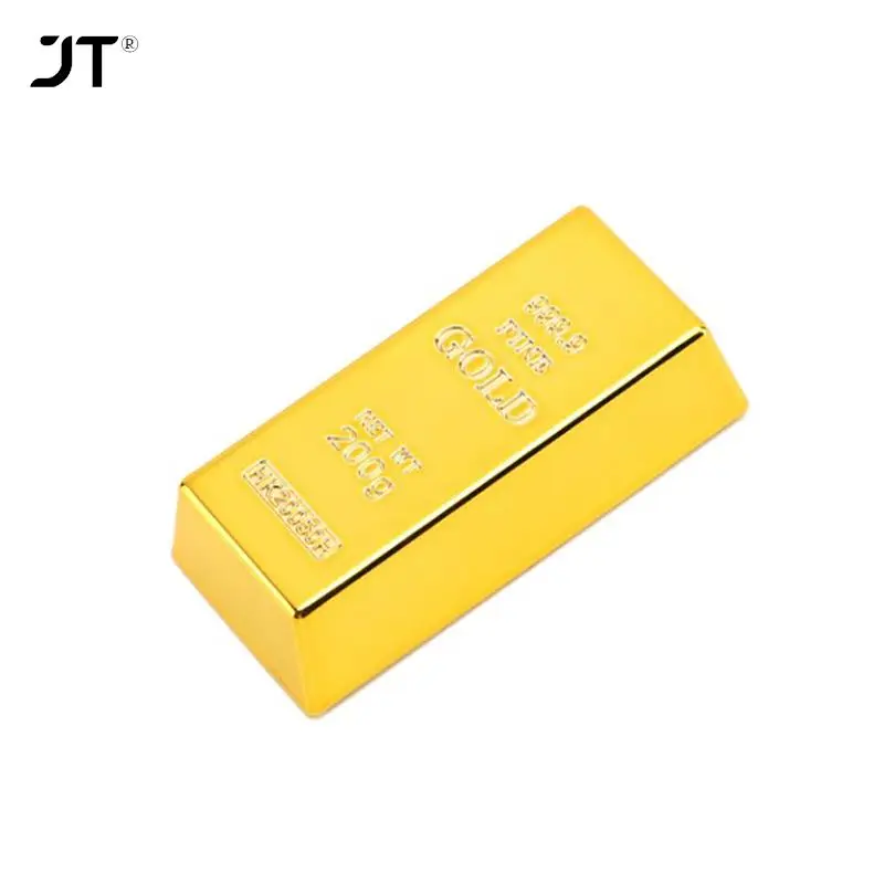 

Plastic Fake Gold Bullion Simulated Golden Brick Fake Glittering Gold Bar Paperweight Door Stop Movie Prop Novelty Gift