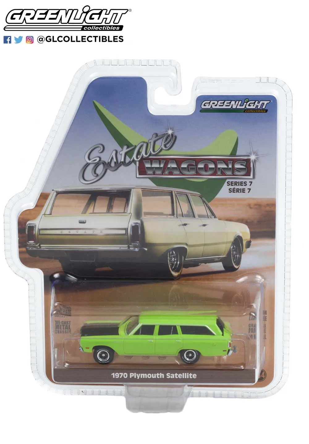 

1:64 GREENLIGHT Station wagon series 7-1970 Plymouth satellite collection die cast alloy car model ornaments