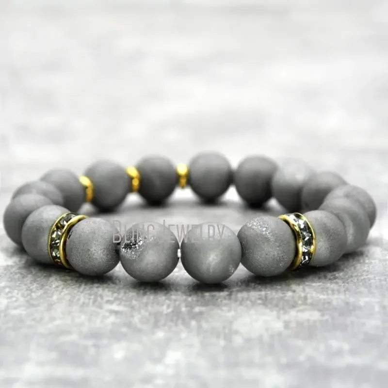 10 шт. Радужный Мистик Друза Агат бисерный браслет для женщин лечебный Кристалл