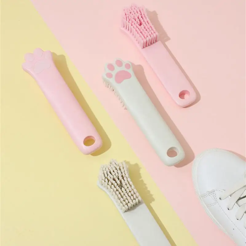 

Pp Shoe Brush Shoe Clothing Board Brush Cat Claw Shape Soft Bristles Cute Long Handle Brush Cleaning Tool Cartoon Wash Shoe