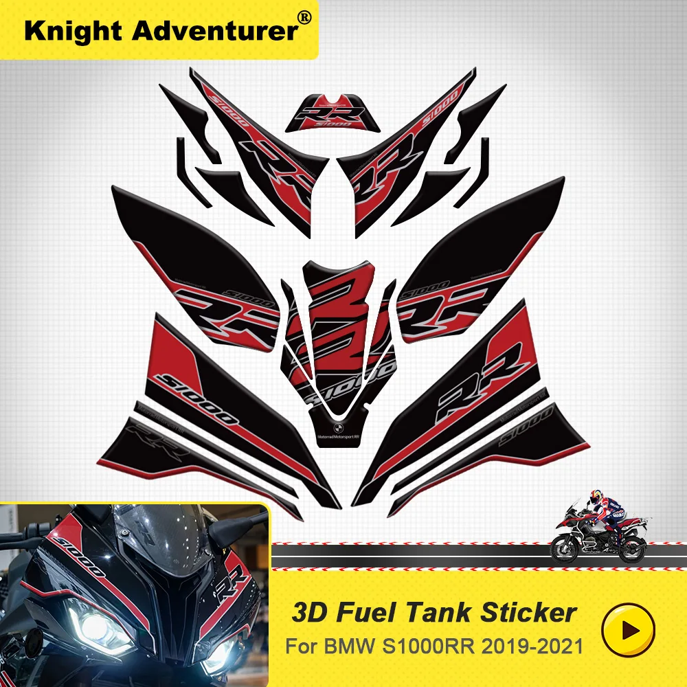 

For BMW S1000RR M1000RR 2019 2020 2021 2022 Motorcycle Front Rear Side Tank Fairing Sticker 3D Gel Protector Kit