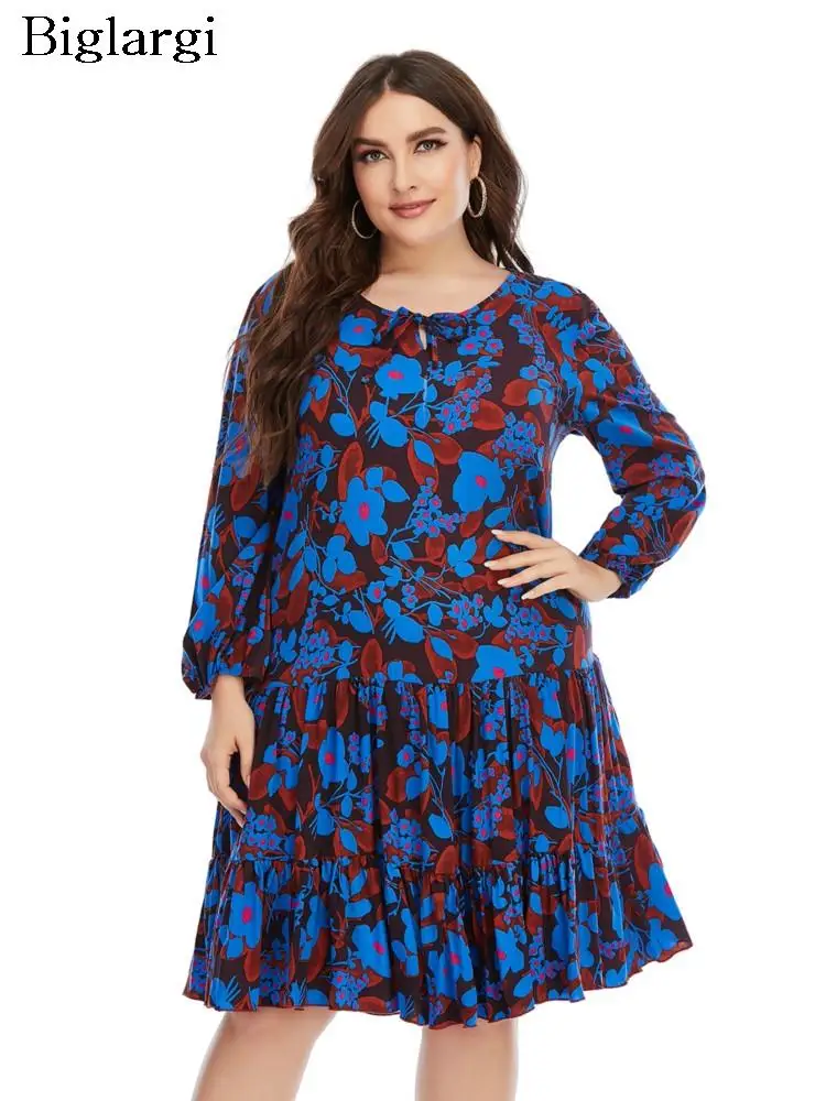 

Женское Плиссированное Платье-миди с цветочным принтом и длинным рукавом