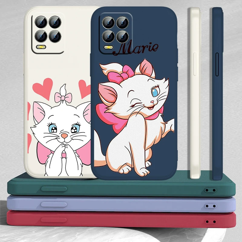 

Marie Cat Pink Phone Case For OPPO Realme GT Neo 3 2 Master 8 9 Narzo 50A 50i Reno 7 Liquid Rope Candy Cover Fundas Coque Capa