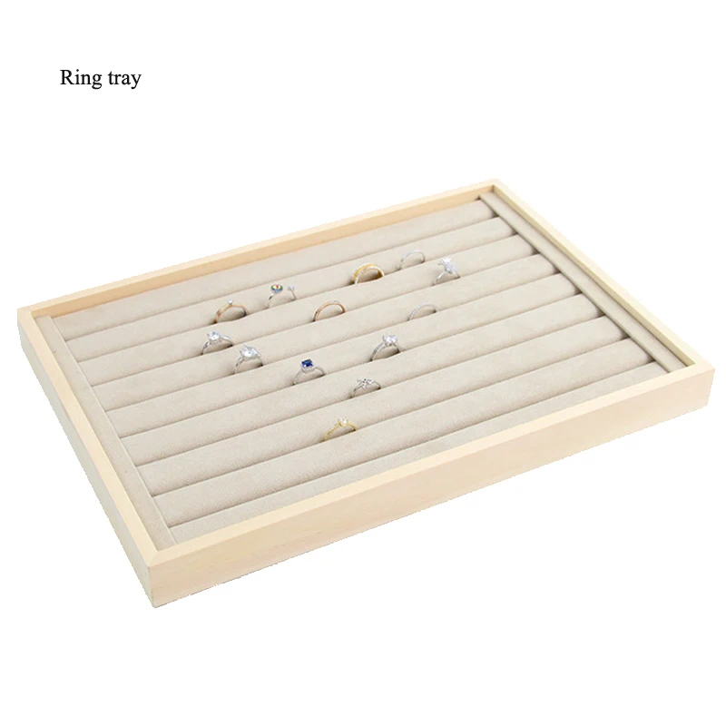 Деревянный бархатный подставка для украшений Rasalhaguer