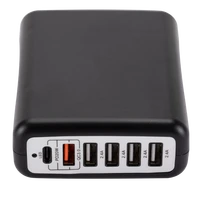 6 ports desktop charger multifunctional usb charger 100w pd qc 3 0 smart output fast charger station for mobile phone