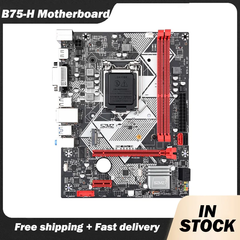 

New B75-H Gaming PC Motherboard LGA 1155 Support DDR3 RAM NVME USB3.0 SATA3 Placa Mae 1155 B75 Desktop Assembly Kit Base Plate