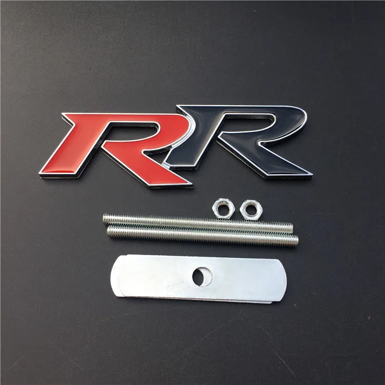 

3D Metal RR Logo Car Stickers Emblem Trunk Badge Decals for Honda RR Civic Mugen Accord Crv City Hrv