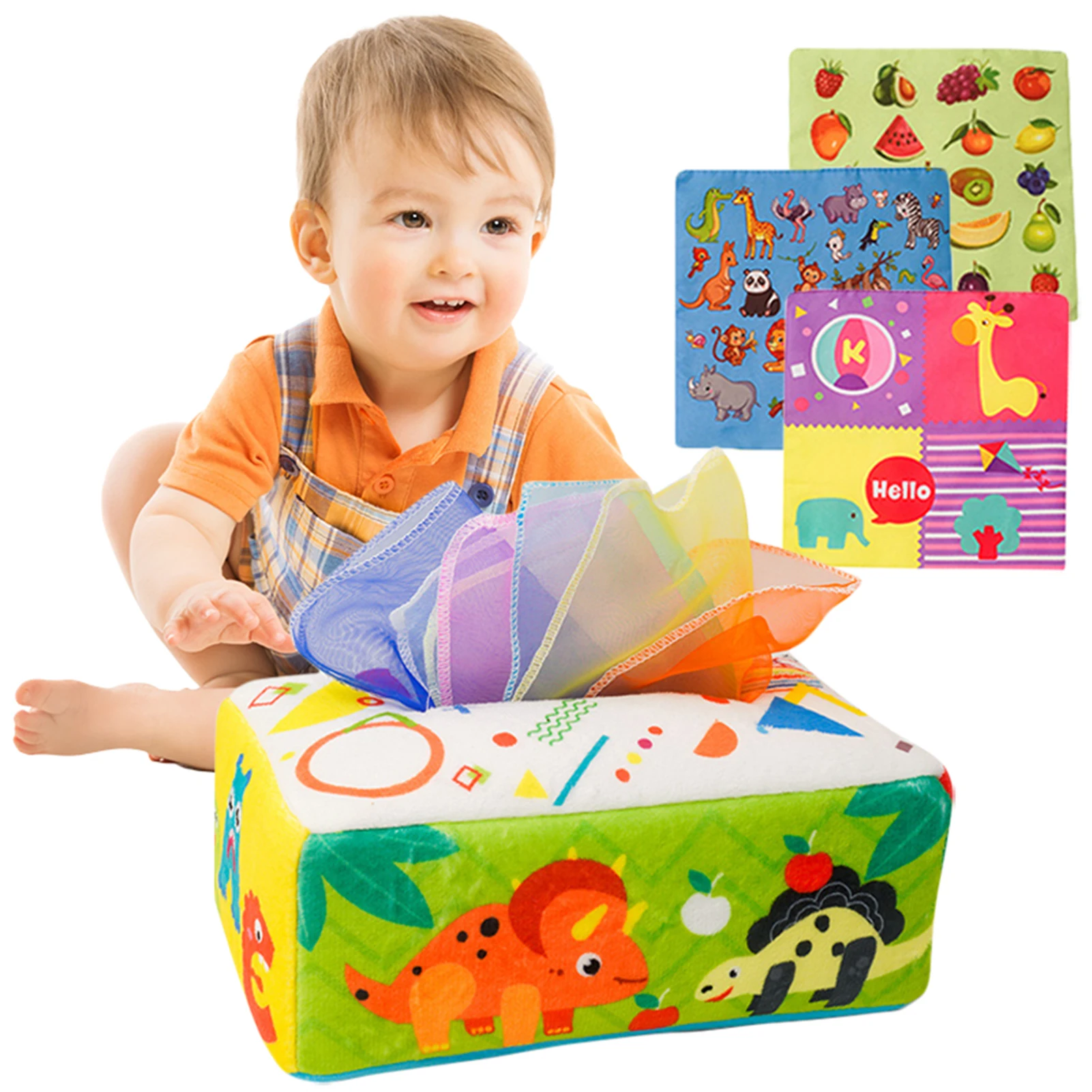 

Baby Tissue Box Reusable Soft Sensory Toys Soft Sensory Toys For Toddler Infants Kids Educational Preschool Learning