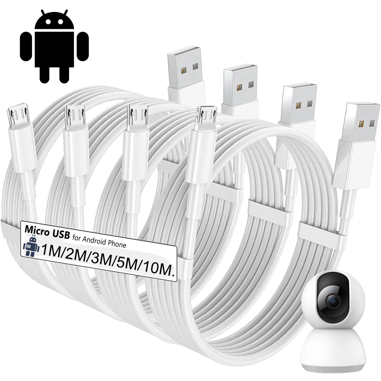 Сверхдлинный Micro Usb кабель для быстрой зарядки телефонов Samsung, Xiaomi, Android, камер, мониторов, внешних аккумуляторов, шнур для передачи данных, 1 м, 3 м, 5 м, 10 м