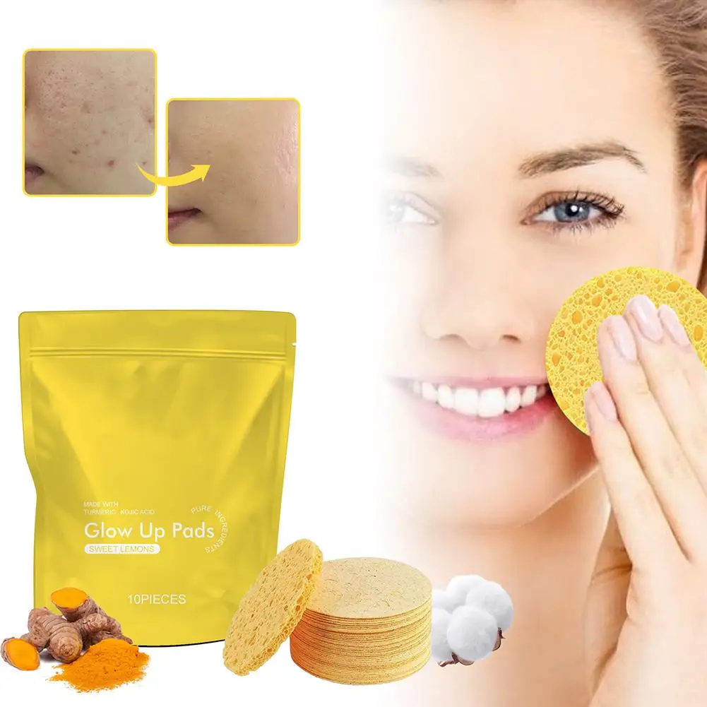 Подушечки с куркумой Kojic многоразовая натуральная губка для отшелушивания кожи
