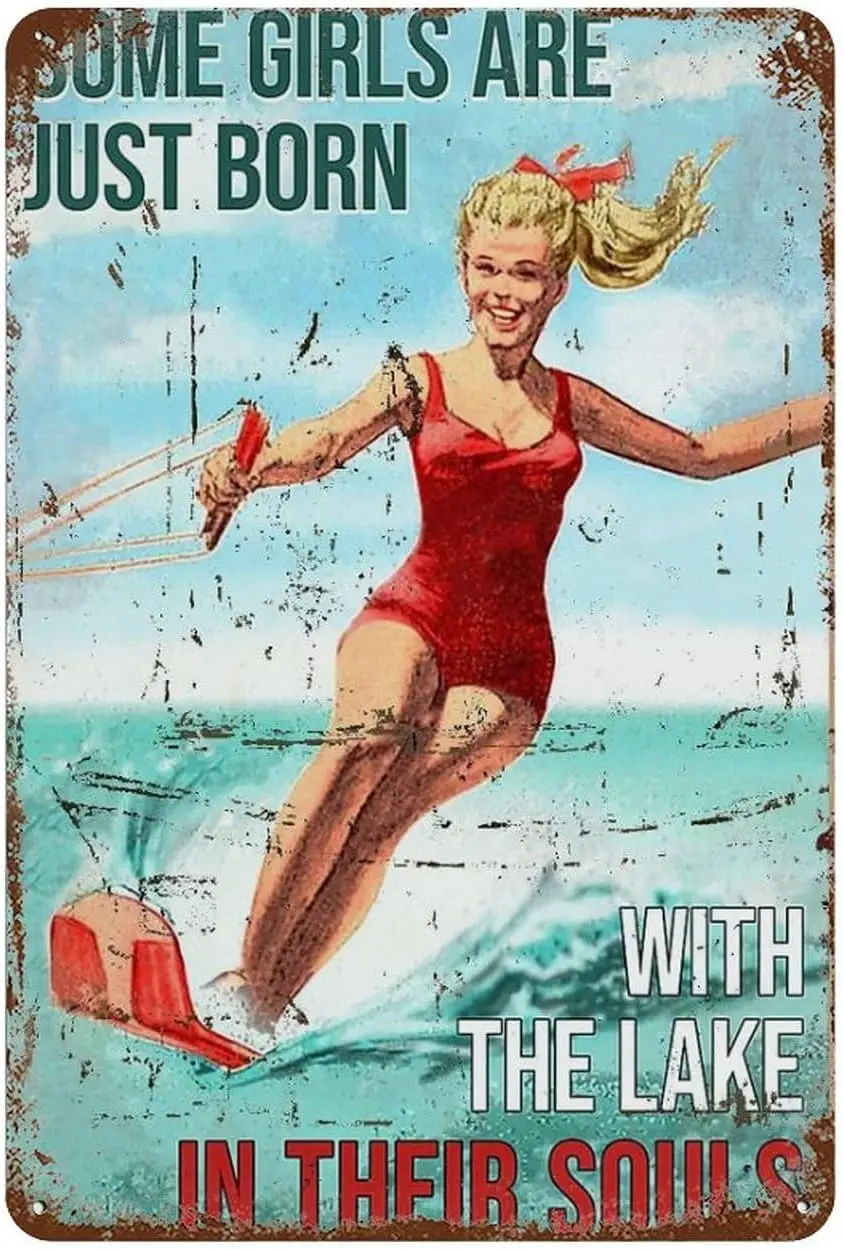 Винтажный жестяной знак для спальни лыж металлический водные лыжи некоторые