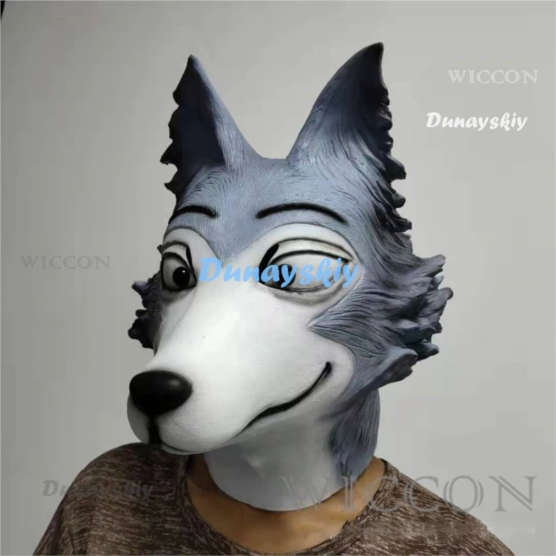 Аниме Legoshi Beastars Косплей Маска волка Животные Латексные маски Хэллоуин Маскарад