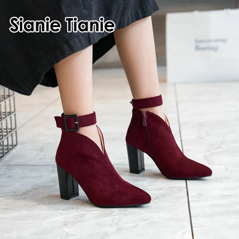 QPLYXCO 2020 новый дизайн V-образной формы роскошные женские полусапожки с ремешком