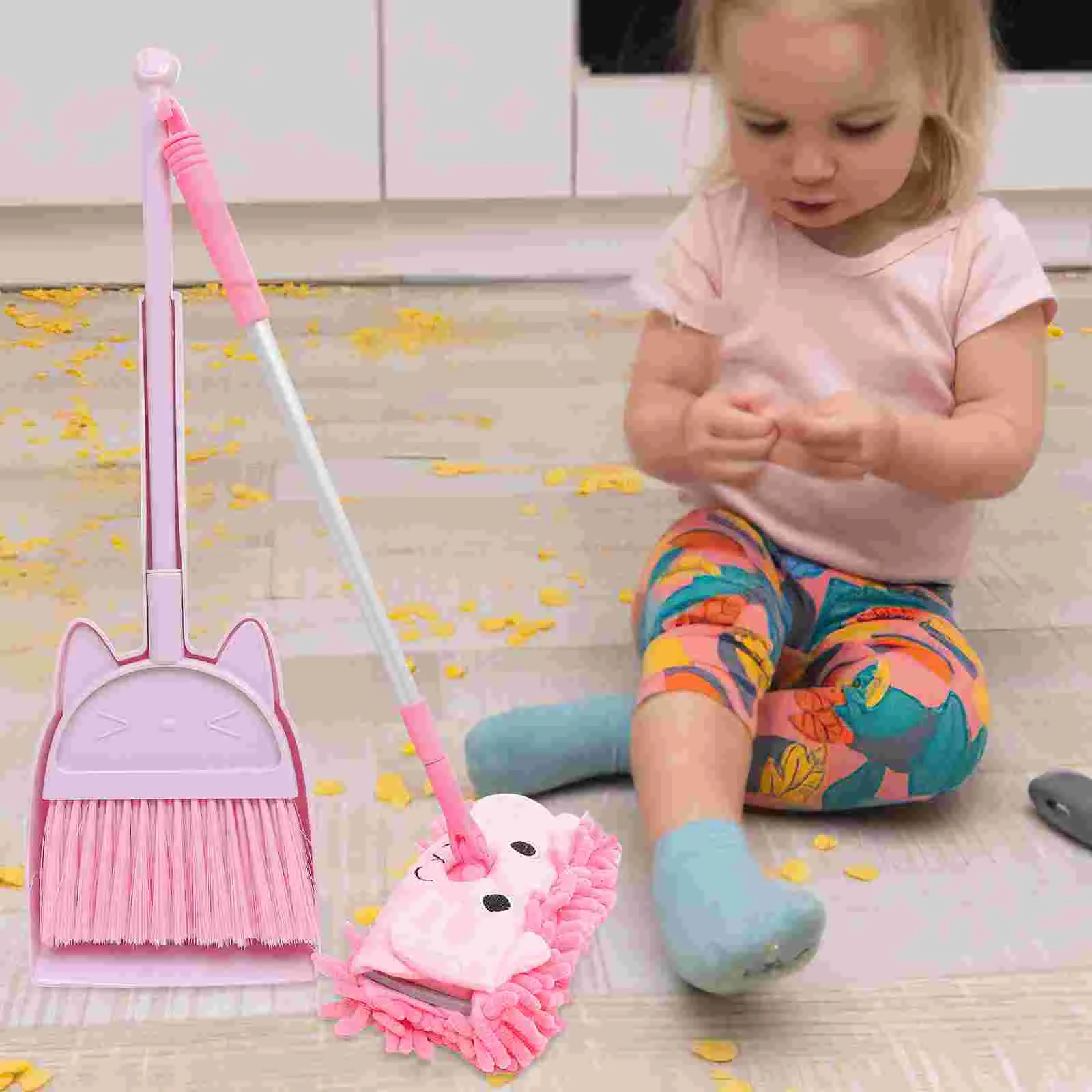 

Broom Dustpan Set Toddler Mop Children Cleaning Tools Suit Toy Household Kids Sweeping Toys Cloth Baby