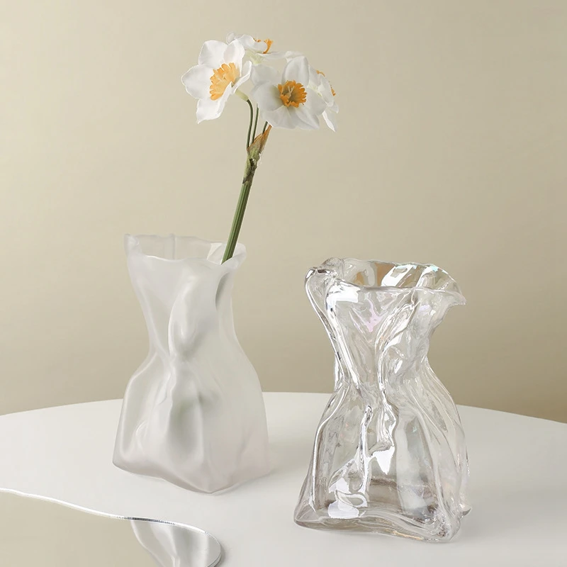 

Креативная крученая стеклянная ваза, Гидропонные цветочные горшки, настольное украшение, цветочные композиционные вазы