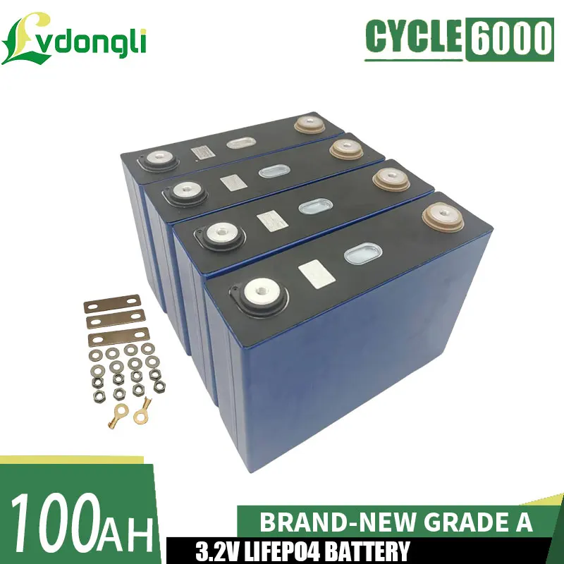 

3.2V 100Ah Lifepo4 Cells Brand New Rechargable Battery Pack Lithium Iron Phosphate for Sightseeing Cart Golf Cart RV Yacht